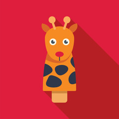 Sticker - Adorable giraffe finger puppet toy, perfect for children's playtime and entertainment