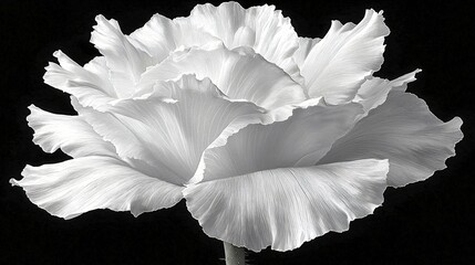 Canvas Print - Monochrome flower, petals, black background, studio shot, floral design