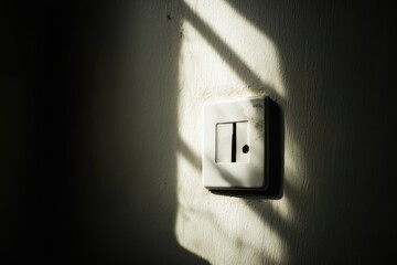 Poster - A simple light switch on a standard wall in a typical room