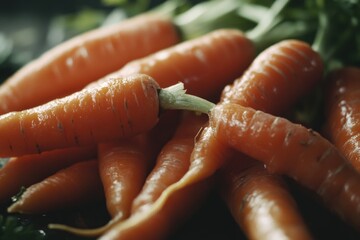 Poster - A close-up view of a bunch of fresh carrots