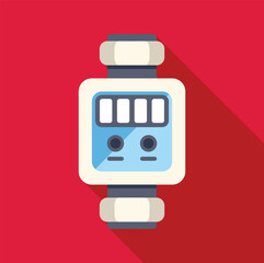 Poster - water meter is measuring water consumption in flat design style with long shadow