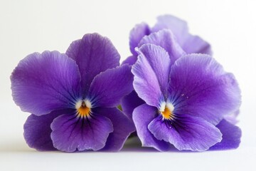 Poster - A close-up shot of purple flowers on a white background