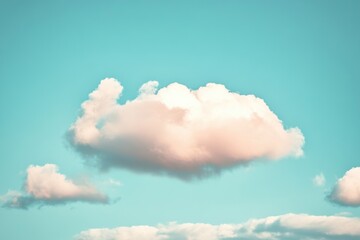 Poster - A single-engine aircraft soaring above fluffy white clouds in a bright blue sky
