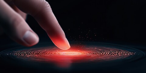 Poster - Touching the future interactive technology visualization digital space graphic art abstract concepts close-up perspective