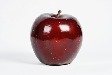 Poster - A close-up shot of a ripe red apple against a clean white background