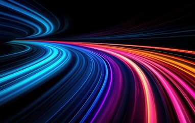Aufkleber - Dynamic light trails in vibrant colors create a stunning abstract background.