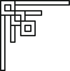 Poster - geometric corner element forming an abstract design, ideal for decorative frames and borders