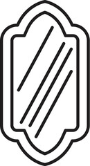 Poster - simple line drawing of an elegant, ornate mirror, suitable for interior design or beauty concepts