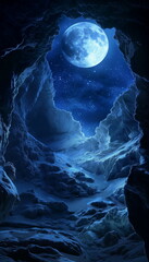 Wall Mural - At night Under the moonlight the Kangaru Caves acq_011