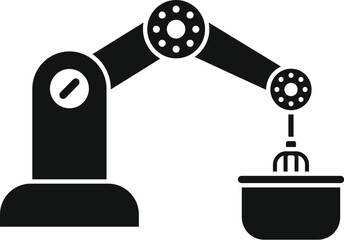 Poster - Robotic arm efficiently mixes ingredients in a bowl, symbolizing the growing role of automation in food processing and preparation