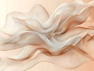 Poster - Soft, flowing abstract shapes in warm neutral tones create a serene and harmonious atmosphere. The delicate layers intertwine, conveying a sense of movement and elegance.