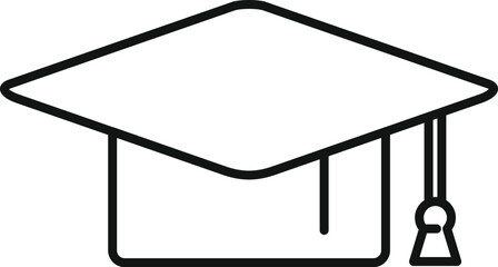 Poster - simple line drawing of a graduation cap symbolizing academic success, knowledge, and the culmination
