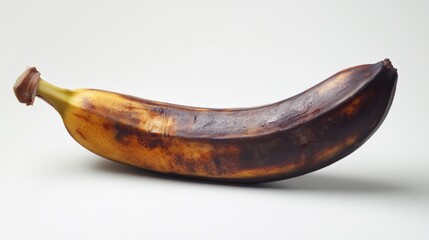 Poster - A single ripe banana sitting on a clean white surface, ready for use or display