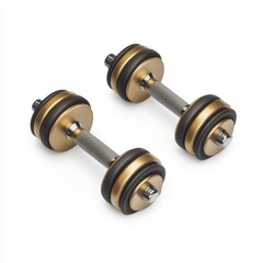 Poster - A pair of dumbbells lying on a clean and simple white surface, ideal for fitness and workout scenes