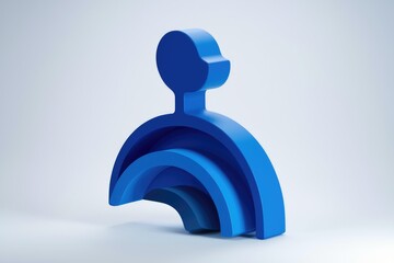 Poster - Abstract 3D rendering of a blue layered figure, possibly representing connection, community, or layers of data.