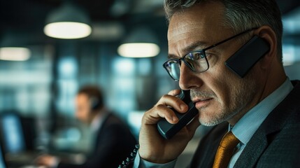 Aufkleber - Man in a suit speaking on his mobile device