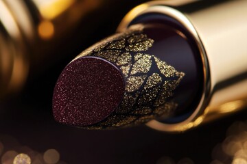 Poster - A close-up shot of a lipstick with glitter finish
