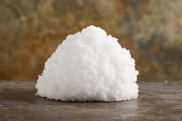Poster - A pile of snow sitting on a table, perfect for winter-themed scenes or decorative purposes