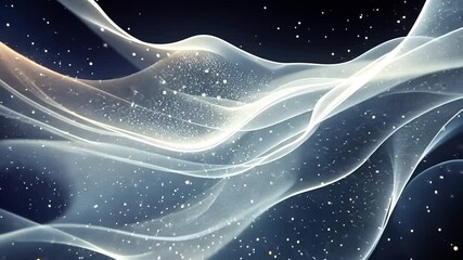 Aufkleber - Abstract Light Waves: A mesmerizing, abstract digital artwork featuring flowing, luminescent waves of light against a dark backdrop. The waves dance with ethereal grace.