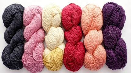 Poster - A collection of yarn skeins displayed on a clean white surface