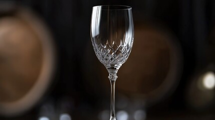 Poster - A wine glass sitting on a table, great for food and drink photography or as a decorative element