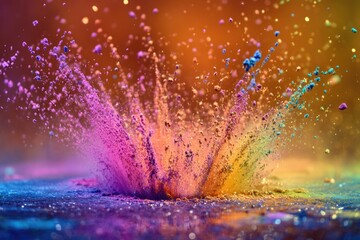 Wall Mural - A vibrant and dynamic powder explosion captured in a close-up shot, ideal for use in promotional materials, social media, or as a visual element in presentations