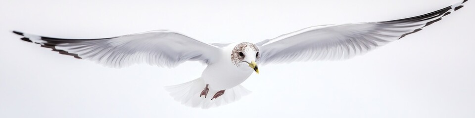 Poster - A seagull soaring through the air with its wings outstretched, perfect for use in outdoor or nature-themed projects