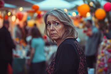 Aufkleber - A woman speaking to a group of people, possibly at an event or meeting