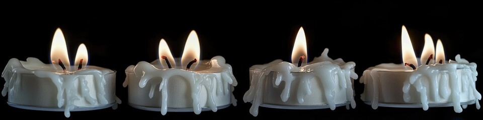 Poster - A set of white candles arranged closely together