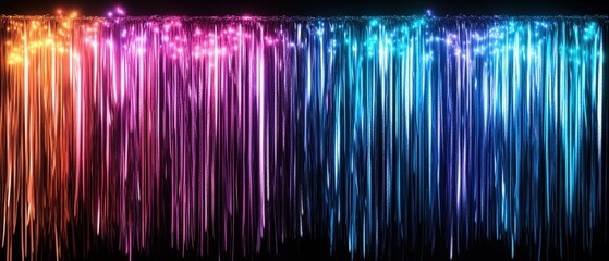 Poster - Abstract background featuring vibrant colorful lights in a swirling pattern with a dark backdrop