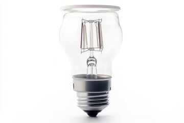Poster - A single light bulb sits on a table, ready for use
