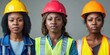 © Alena - Women in hard hats and vests working on construction site