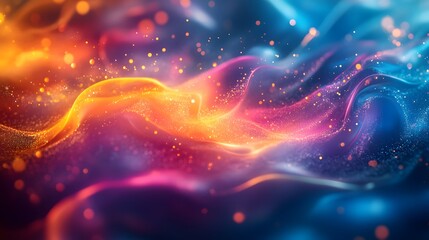 Aufkleber - Vibrant cosmic energy explosion in a surreal digital art backdrop with a shimmering glowing and prismatic visual effect