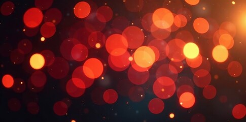 Wall Mural - Warm gold and red bokeh lights, festive sparkle , backdrop, gold