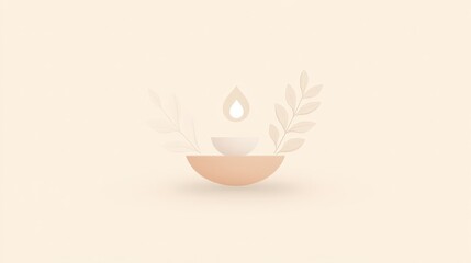 Poster - clean and elegant logo design for a wellness brand, using soft colors, smooth typography, and simple geometric shapes to evoke a sense of calm and balance