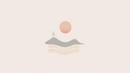 Poster - clean and elegant logo design for a wellness brand, using soft colors, smooth typography, and simple geometric shapes to evoke a sense of calm and balance