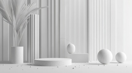 Poster - clean, simple white background with scattered abstract shapes, such as faint circles or squares, adding a touch of design while keeping the minimalist tone