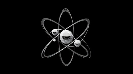 Poster - close-up illustration showing the movement of electrons around the nucleus of an atom.