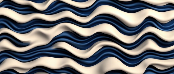 Poster - Blue and white wavy pattern design background for art web or textile applications