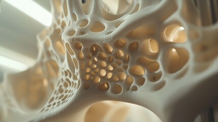 Poster - 3D printer building an intricate design, with a focus on the layering process that creates the final product.
