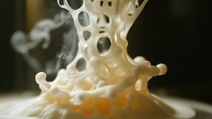Poster - 3d printer's extruder nozzle in action, melting plastic filament to form an intricate design.