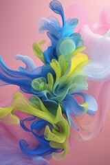 Poster - colorful abstract design with swirling patterns and vibrant hues created using digital art technique