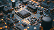 © Almaz - AI technology. Chip with AI latters and circuit board. Artificial intelligence, Computer chip, Future quantum computing, Deep learning algorithms, Tech innovation, Machine learning concept