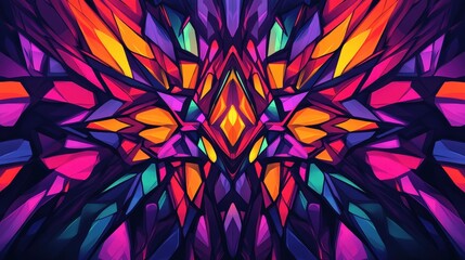 Poster - a colorful kaleidoscope pattern with shifting shapes and vibrant hues