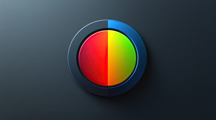 Poster - Colorful Circular Button Design On Dark Background