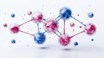 Poster - abstract molecular structure artistic representation
