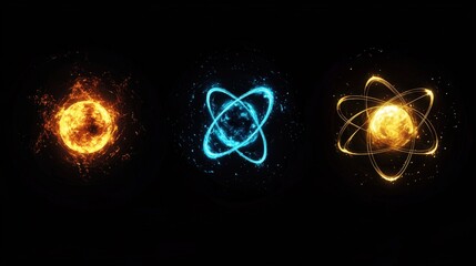 Poster - diagram showing the difference between protons, neutrons, and electrons in an atom