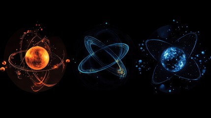 Poster - diagram showing the difference between protons, neutrons, and electrons in an atom