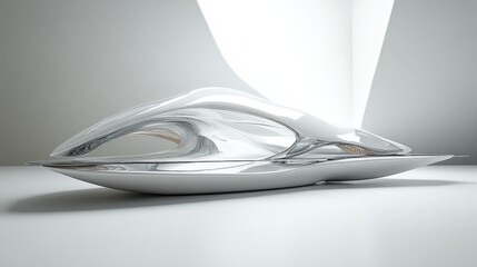 Poster - conceptual design for a futuristic transportation system where high-speed trains levitate above magnetic tracks, allowing for seamless, fast travel.