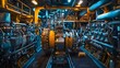 © Wilasini - Intricate Mechanical World of a Massive Cargo Ship s Engine Room   Showcasing the complex network of machinery pipes valves and controls that power the vessel s propulsion and